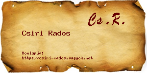 Csiri Rados névjegykártya